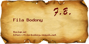 Fila Bodony névjegykártya